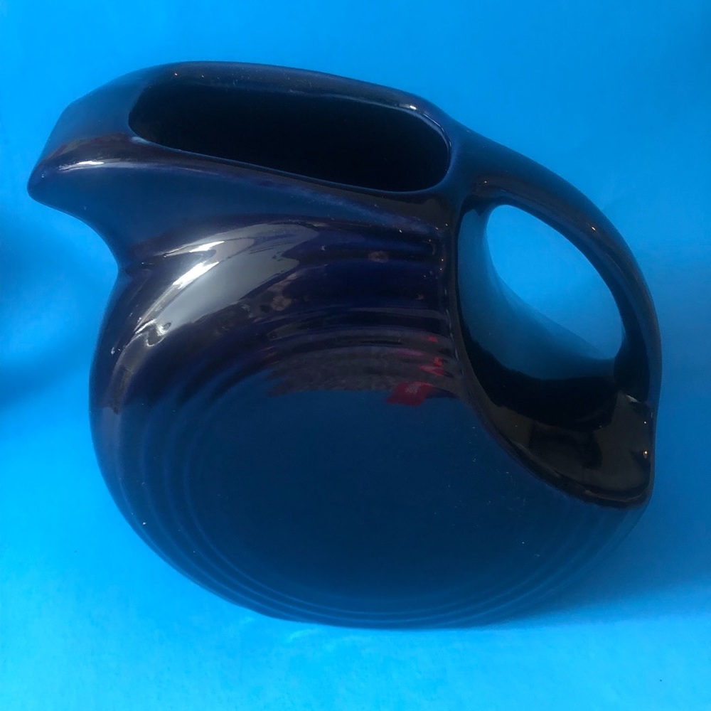 Fiesta ware Cobalt Blue Large Disk Pitcher!
